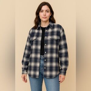Field & Stream | Vintage Flannel Plaid Shirt | Blue/Tan | L